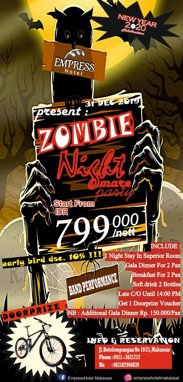 'Zombie Nightmare Party' Hotel Empress Makassar